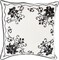 Diva At Home 18" White and Black Floral Decorative Square Throw Pillow - Down Filler